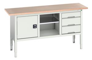 Verso Height Adjustable Work Storage and Packing Benches Verso Adjustable Height 1750x600 Static Storage Bench W